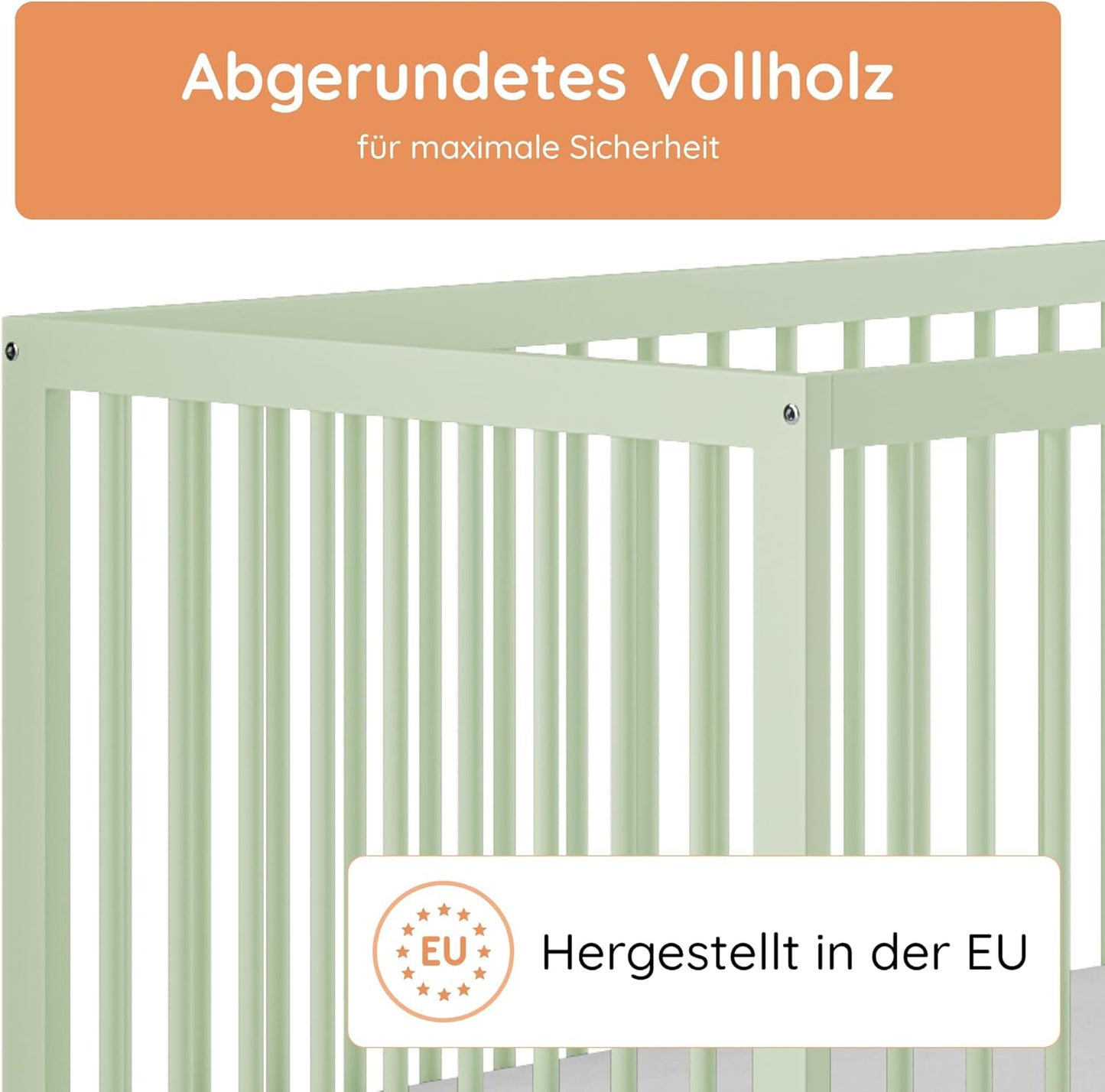 Kids Collective Babybett 60x120 | 70x140 cm, höhenverstellbar 