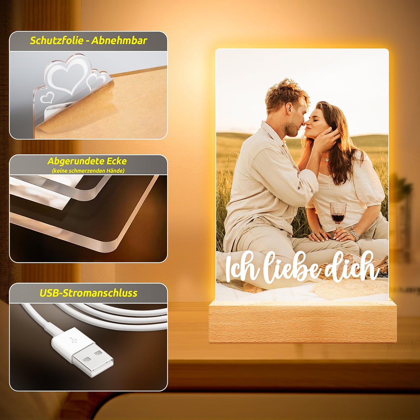 Cadeaux de Noël personnalisés pour femmes et hommes, cadre photo avec photo, cadeaux photo