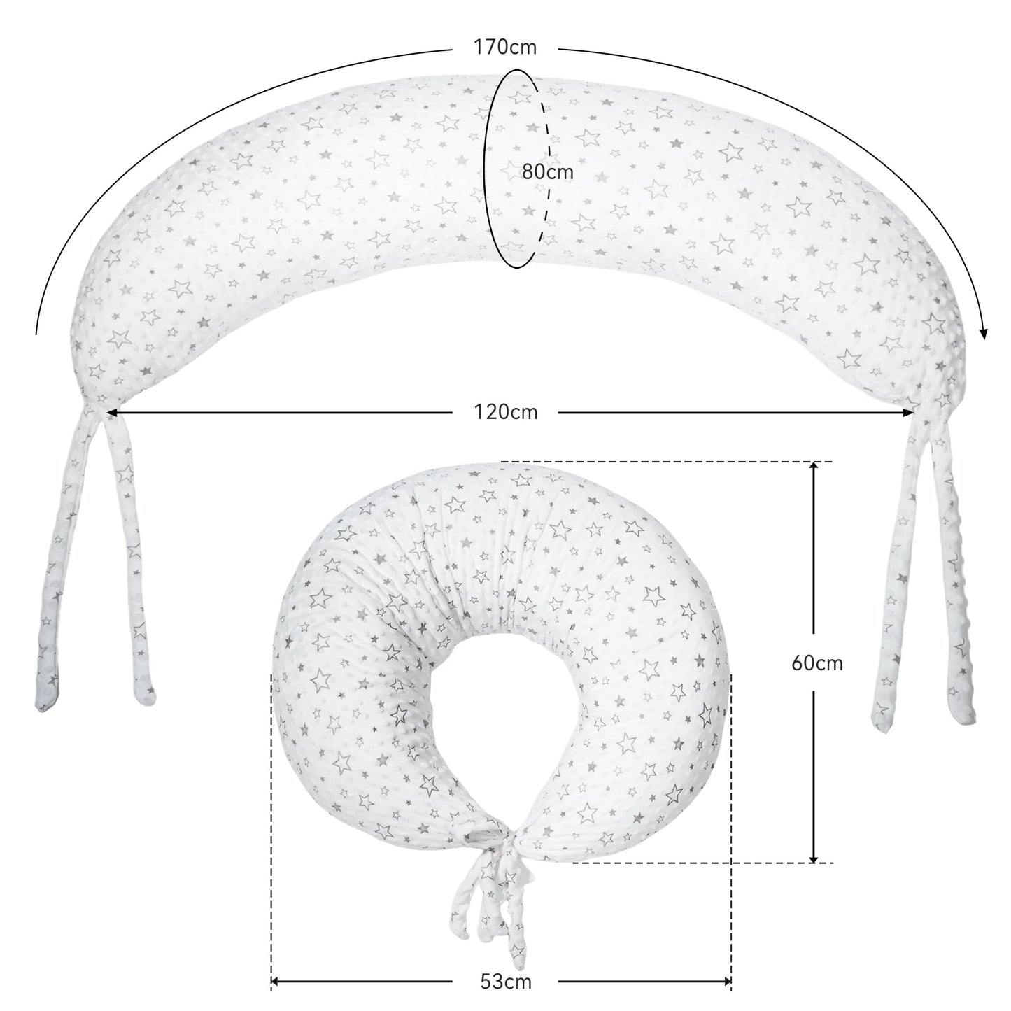 Stillkissen, vielseitiges Positionierungskissen in Übergröße, Schwangerschaftskissen für Babys und Erwachsene, Seitenschläferkissen mit waschbarem 