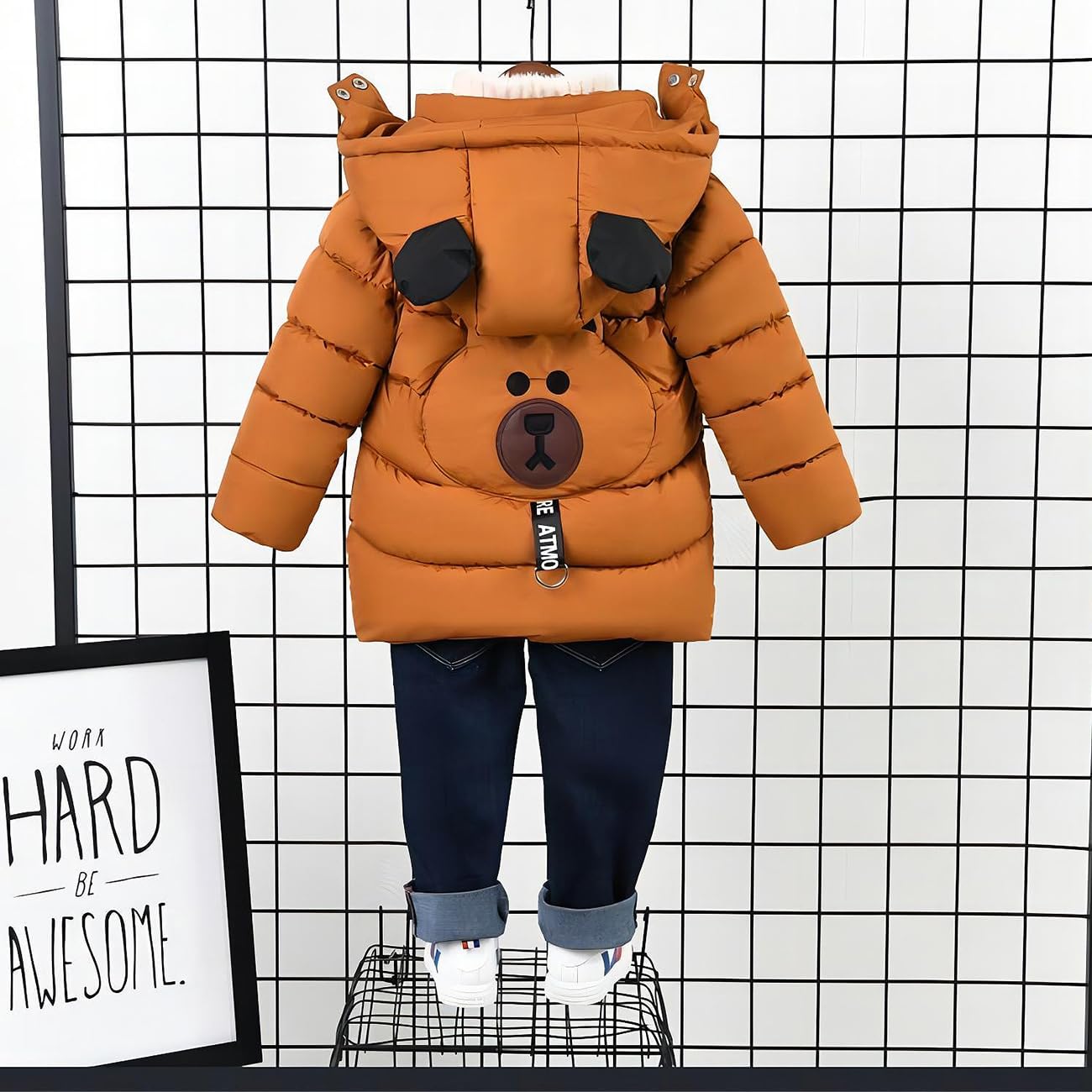 Linboo Winterjacke für Kinder und Jungen, warme Steppjacke, dicker Mantel, Baby-Wintermäntel 