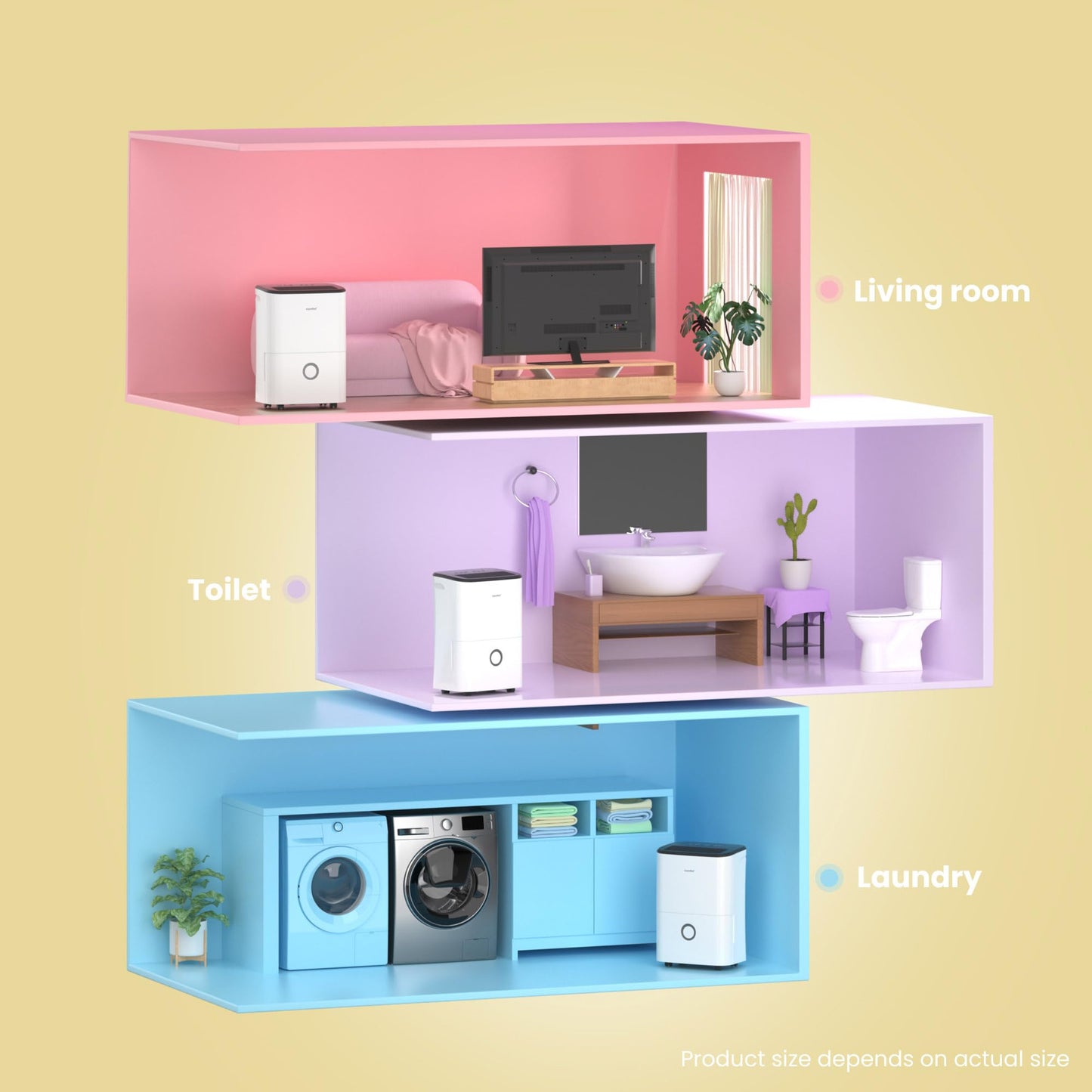 Luftentfeuchter, Entfeuchter 10 l/24 h, Raumgröße ca. 50 m³ (20 m²), LED-Anzeige 