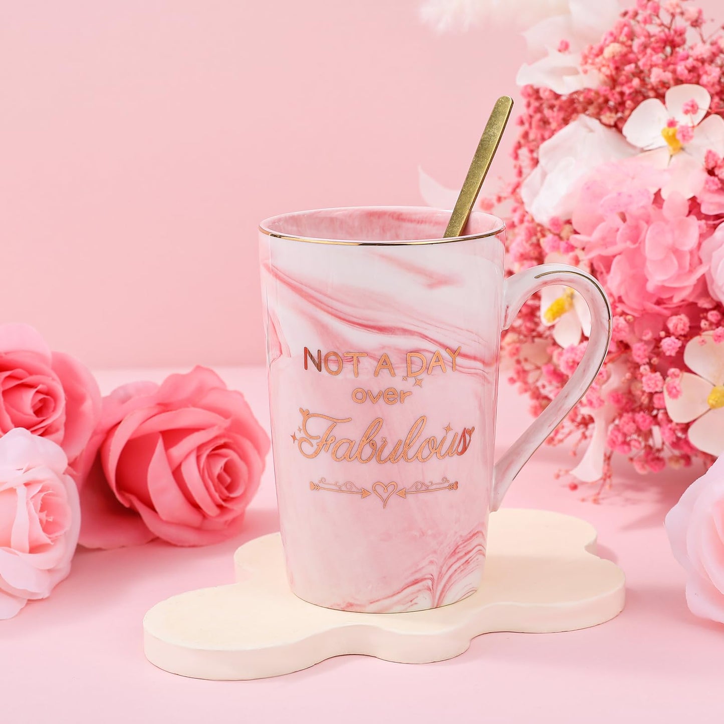 Geschenkset für Mama, Freundin, Schwester, Kaffeebecher und Geschenkset Bad-Entspannung 