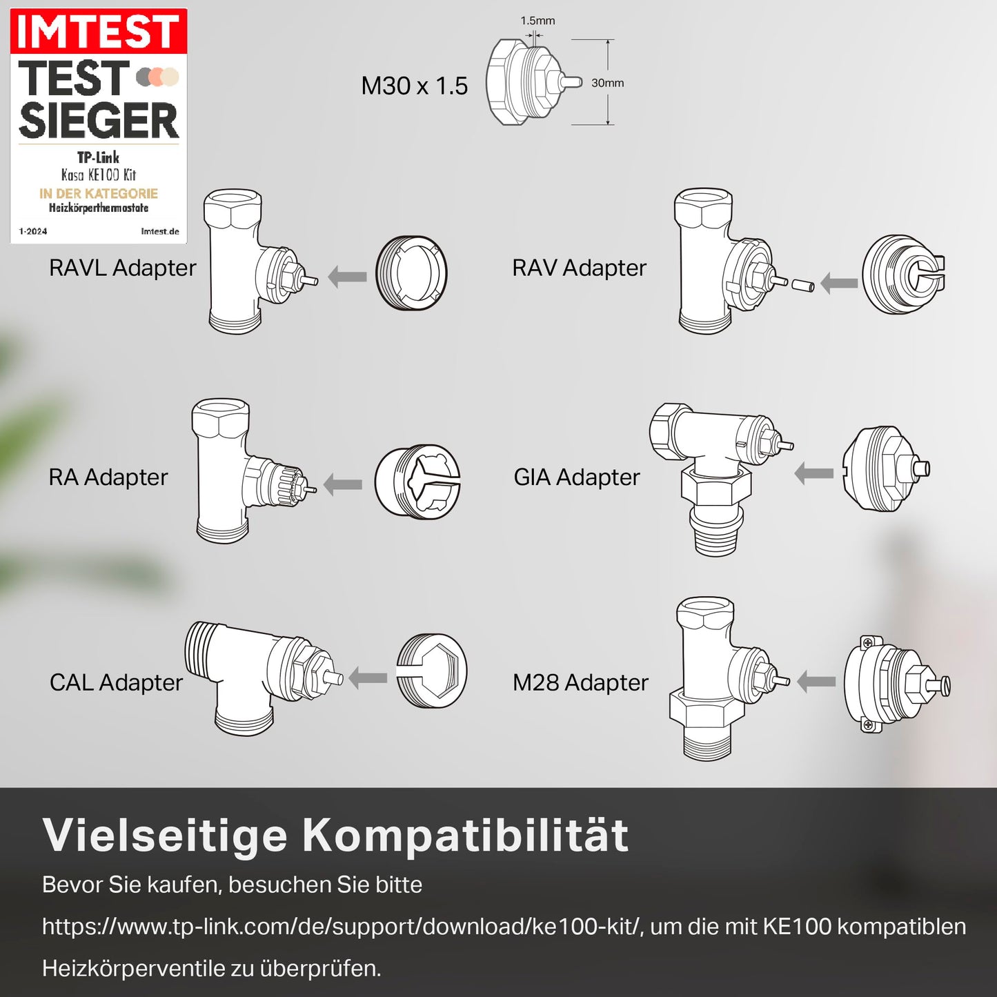 Intelligenter Heizkörperthermostat, Zubehör, Energiesparfunktion, Zeitplanfunktion, Steuerung per App 