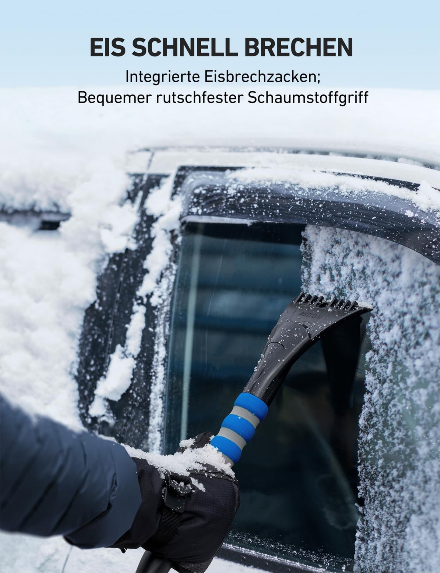 Eiskratzer, Auto-Eiskratzer, Schneebürste, abnehmbarer, ergonomischer Schaumstoffgriff für Pkw, Lkw und SUVs 