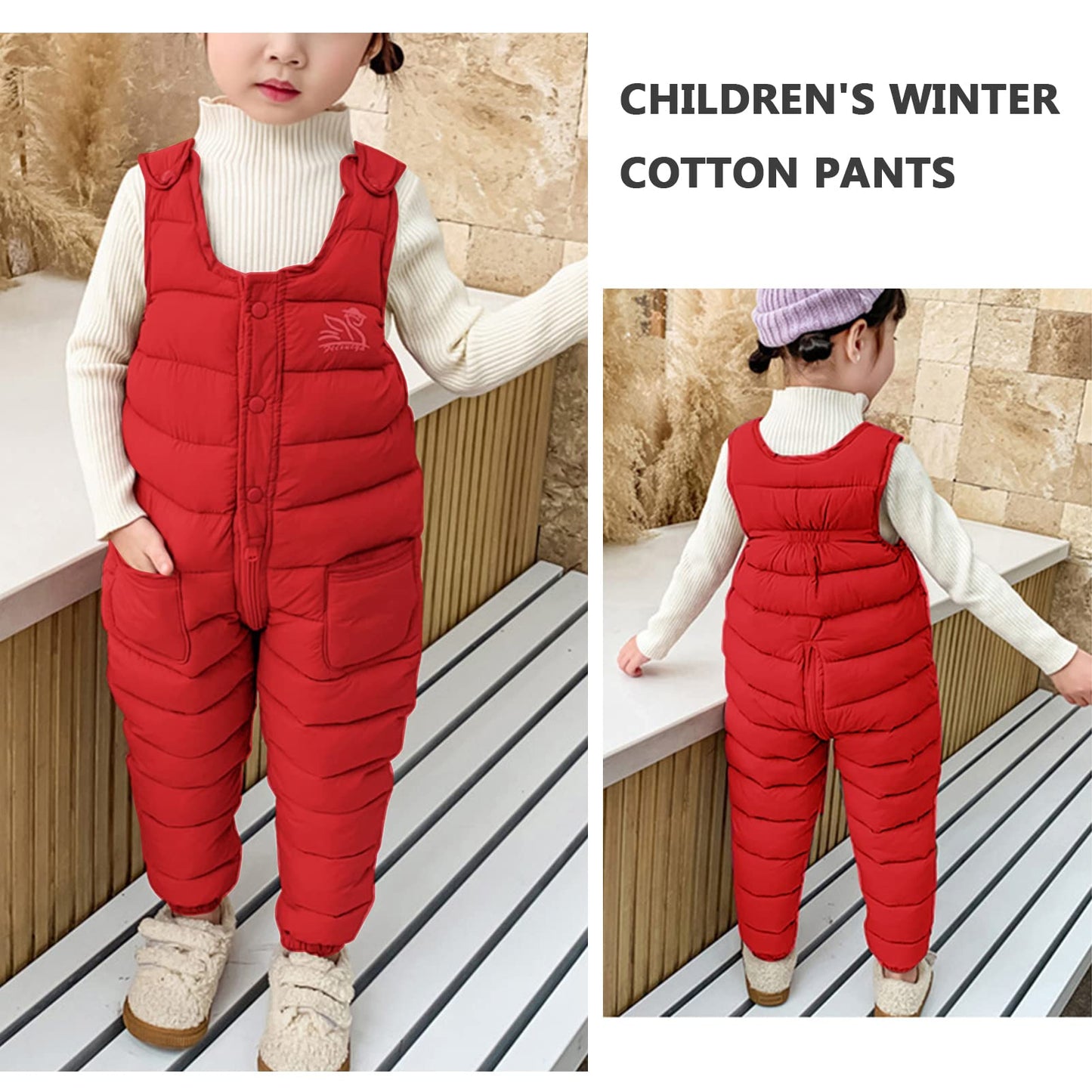 SEAUR Baby Down Trousers Lightweight Warm Snow, Windproof Ski Trousers