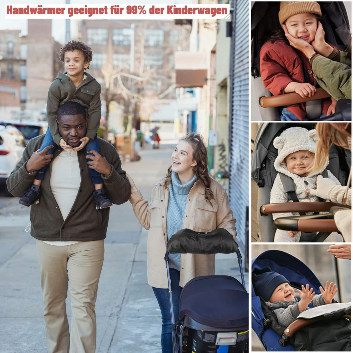 Handwärmer Kinderwagen,Universalgröße Handwärmer für Kinderwagen Buggy Zubehör 