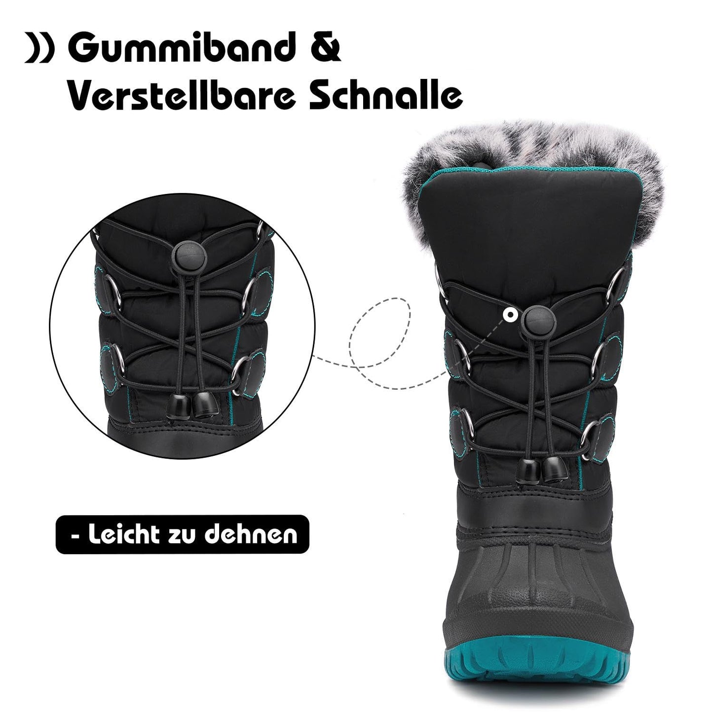 Mishansha Kinder Winterstiefel Gefüttert Wasserdichte Rutschfest Schneestiefel für Mädchen Jungen 