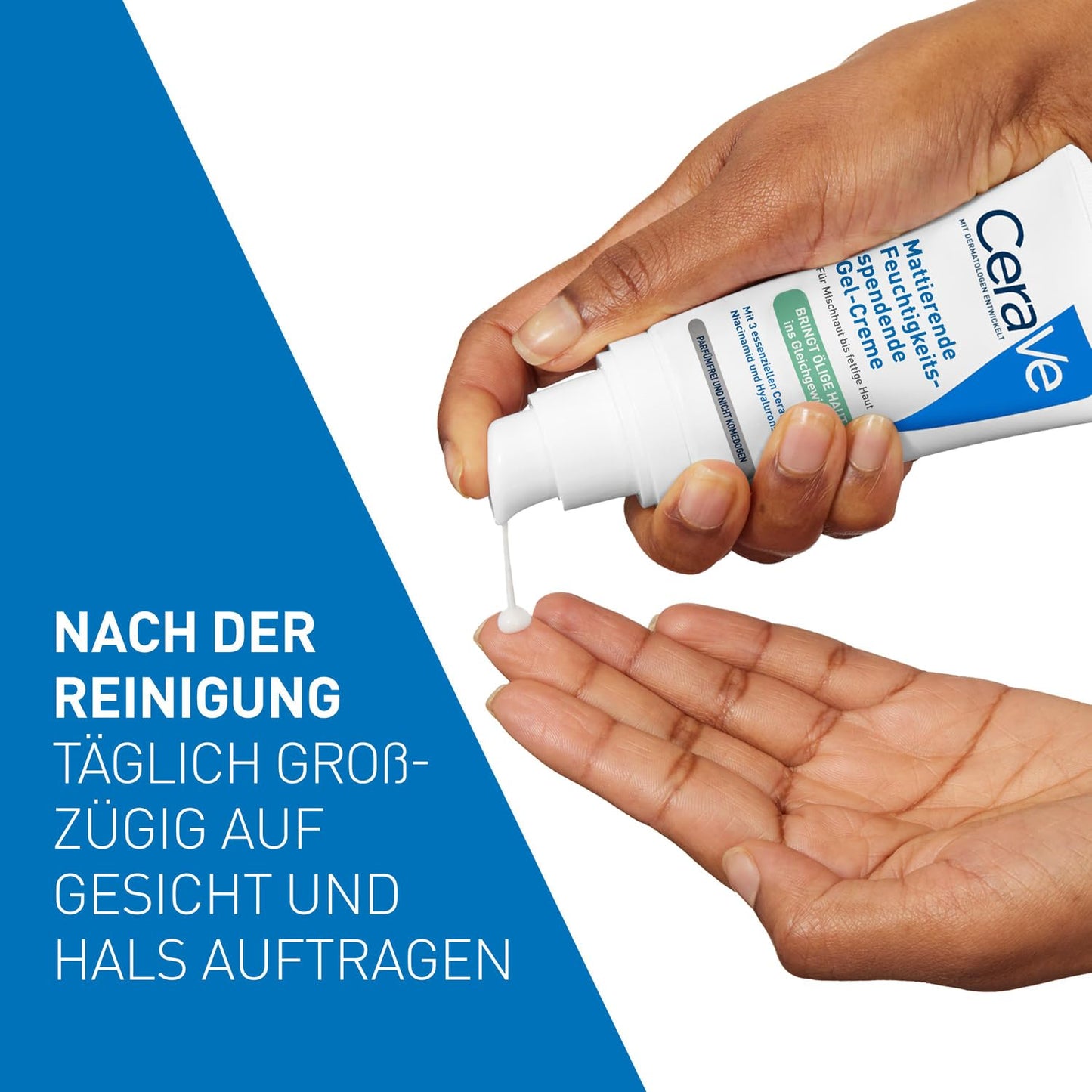CeraVe Mattierende Feuchtigkeitsgel-Creme für fettige und ölige Haut, mit Hyaluronsäure, Ceramiden und Niacinamid, langanhaltend feuchtigkeitsspendend 
