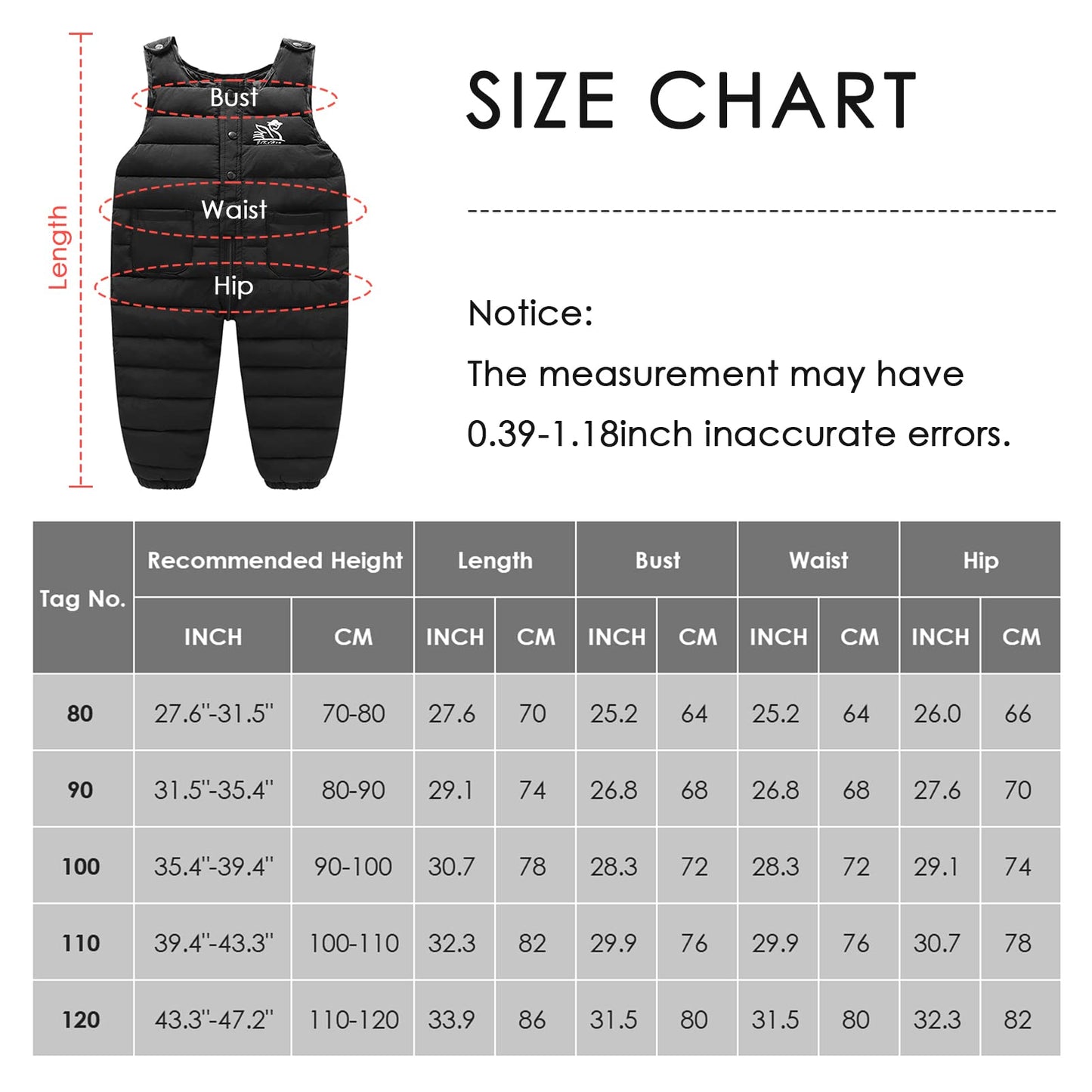 SEAUR Baby Down Trousers Lightweight Warm Snow, Windproof Ski Trousers