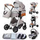 YAZOCO kinderwagen 3 in 1 Buggy Babybett Komplett Set Einem Klick Zusammenklappbarer Kinderwagen, KombiKinderwagen Aluminiumrahmen für Neugeborene 
