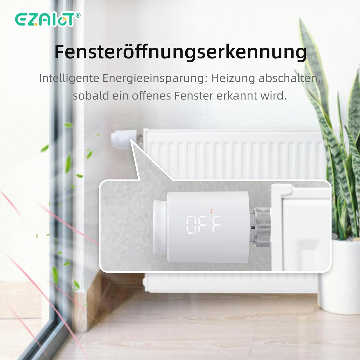 Smart Heizkörperthermostat WLAN – Programmierbares Heizkörperventil mit Tuya-Fernbedienung, Temperatursensor und App-Steuerung für optimale Heizungsregelung 