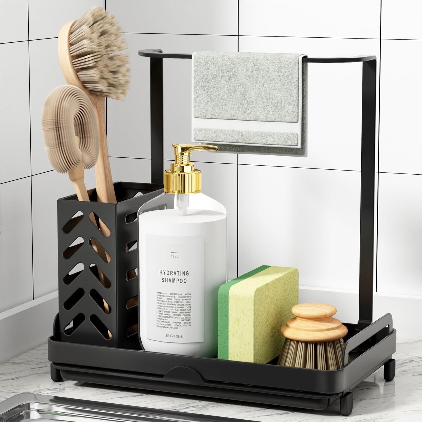 Kitsure Küchenorganizer – Multifunktionaler Küchenorganizer mit herausnehmbarer Ablageschale 