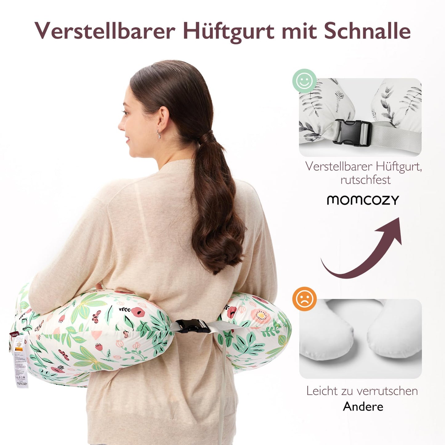Stillkissen, Stillkissen mit Sicherheitsrand – Ergonomisches Still- und Positionierungskissen 