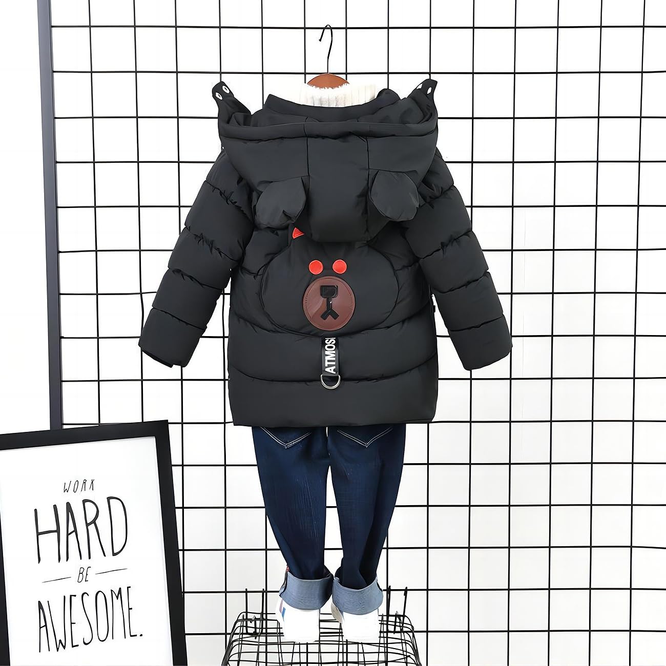 Linboo Winterjacke für Kinder und Jungen, warme Steppjacke, dicker Mantel, Baby-Wintermäntel 