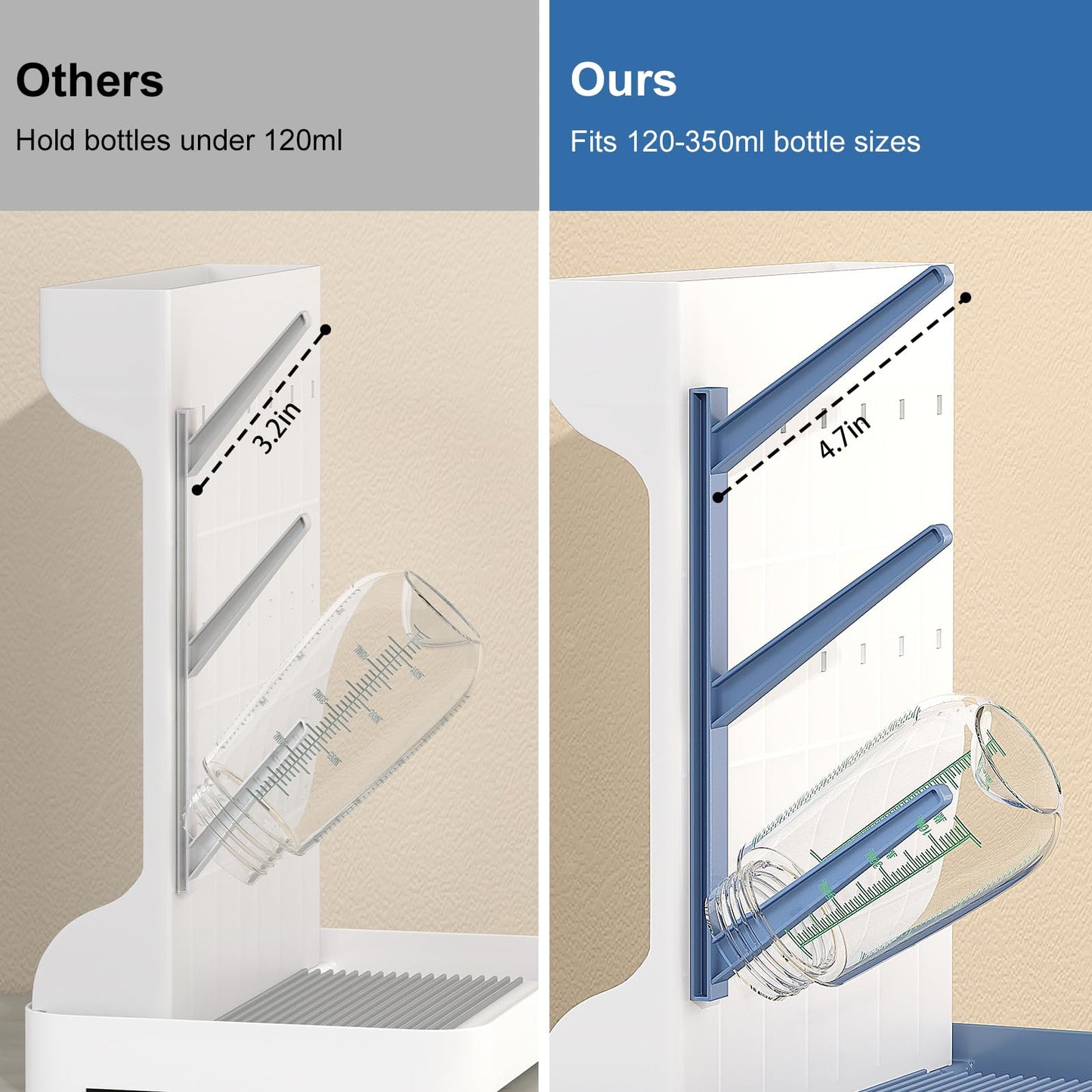 Flaschentrockner Halter – platzsparender Stand Arbeitsplatte Trockenständer für Babyflaschen