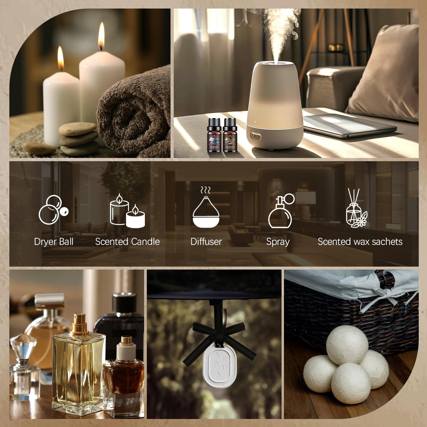 AESHORY 14 x 5 ml Hotel-Set mit ätherischen Ölen, Duftöl für Luftbefeuchter, für frische Luft 