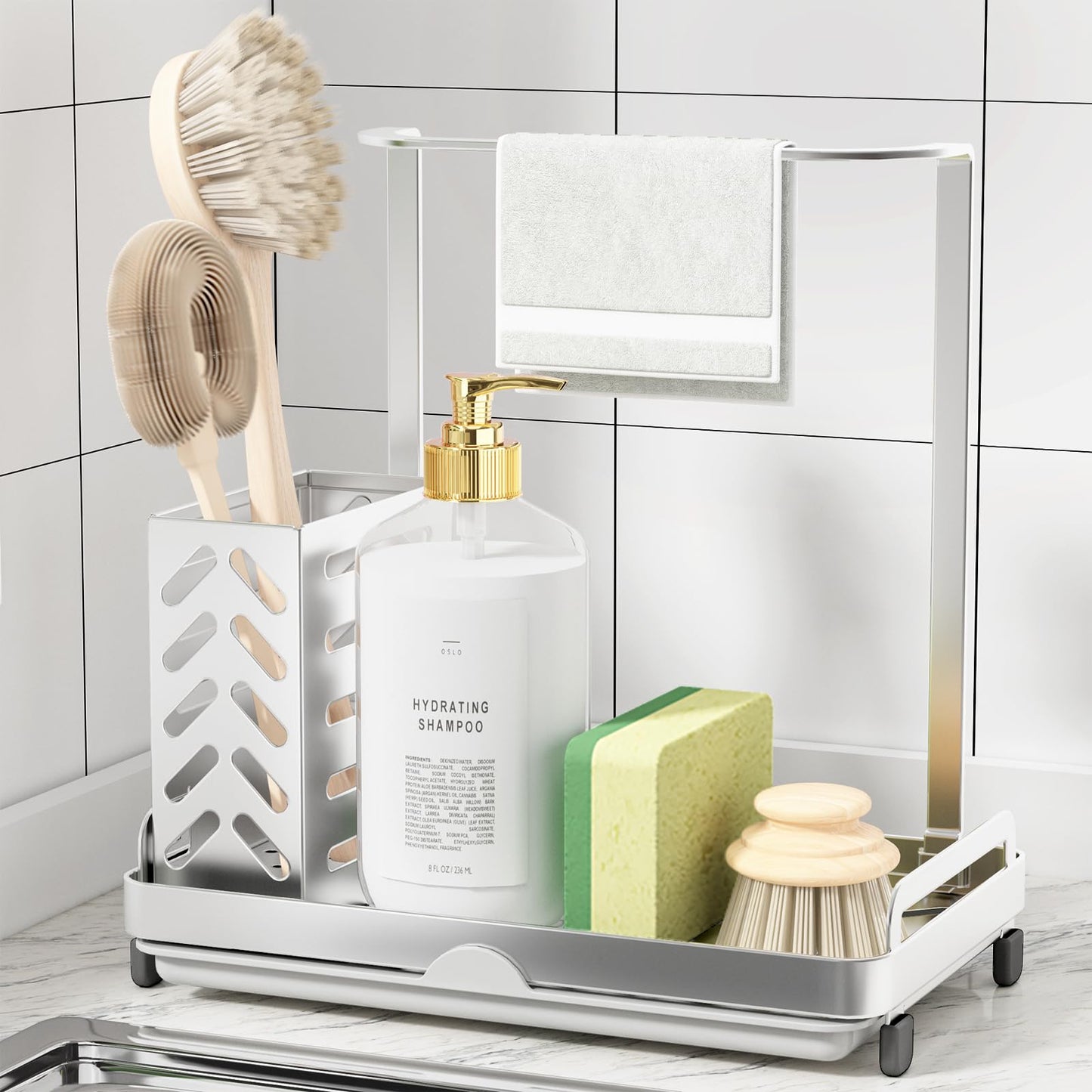 Kitsure Küchenorganizer – Multifunktionaler Küchenorganizer mit herausnehmbarer Ablageschale 