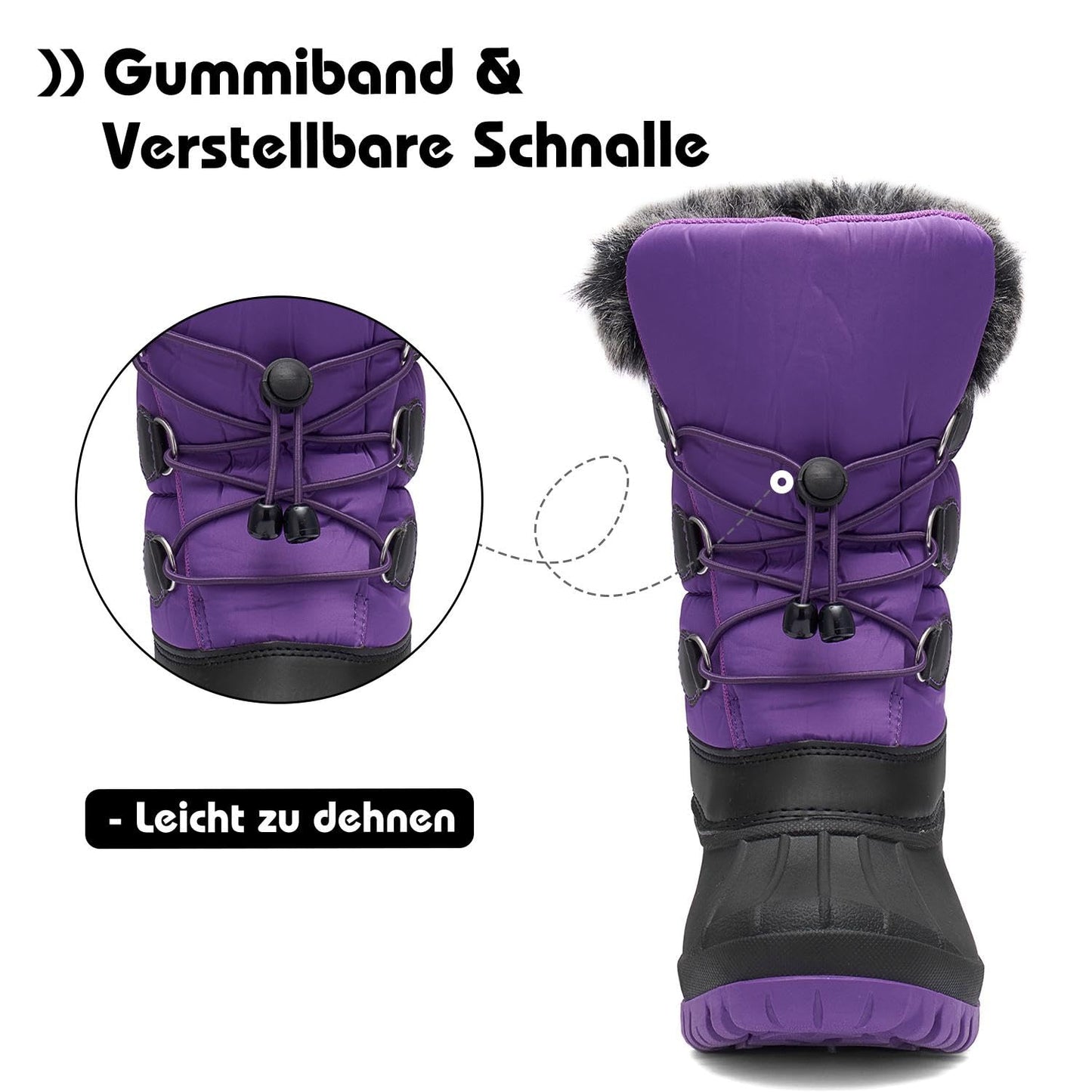 Mishansha Kinder Winterstiefel Gefüttert Wasserdichte Rutschfest Schneestiefel für Mädchen Jungen 