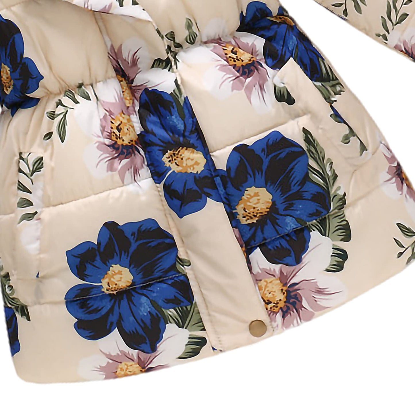 Winter Jacket Girls' Floral Warm Winter Coat Children's Jacket