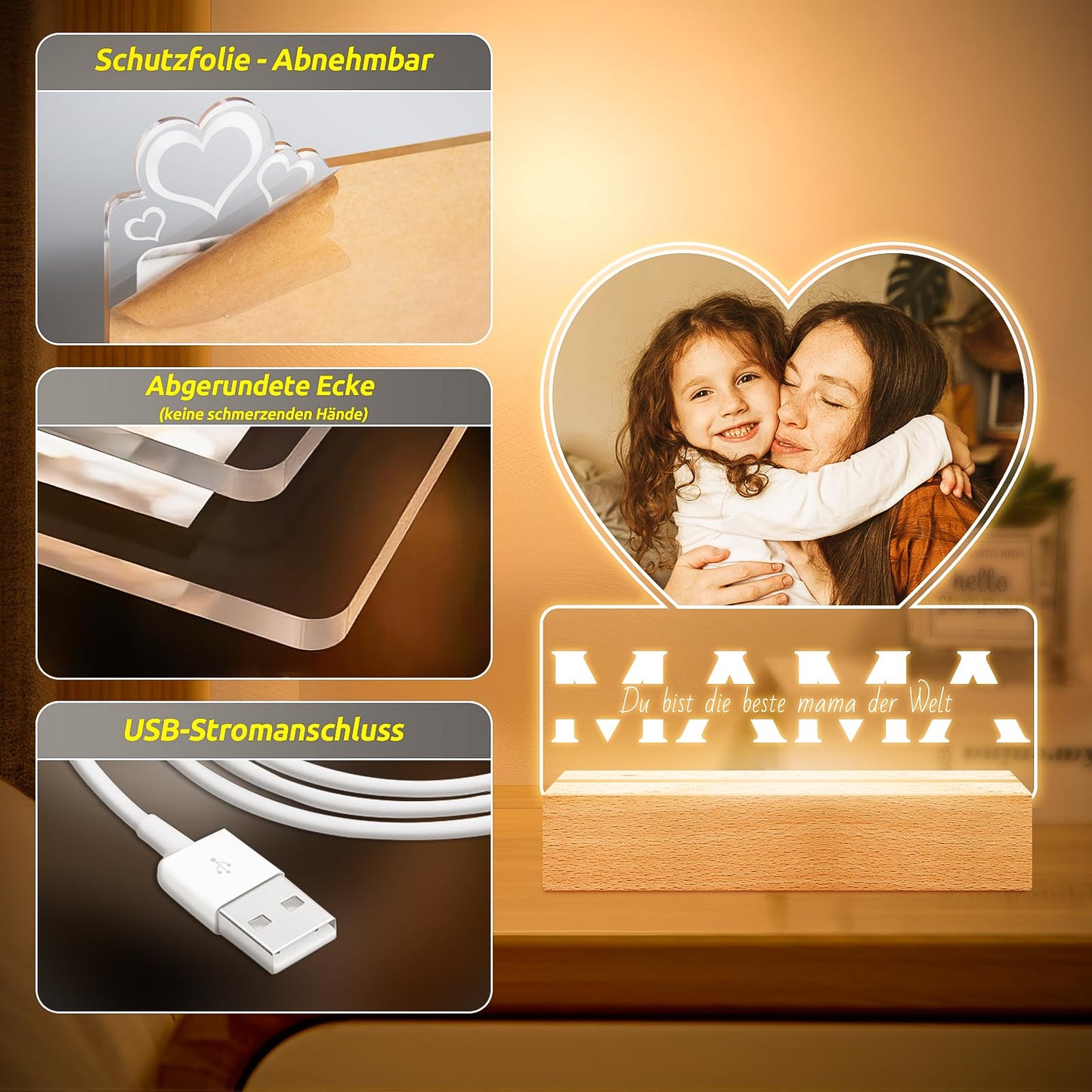 Cadeaux de Noël personnalisés pour femmes et hommes, cadre photo avec photo, cadeaux photo