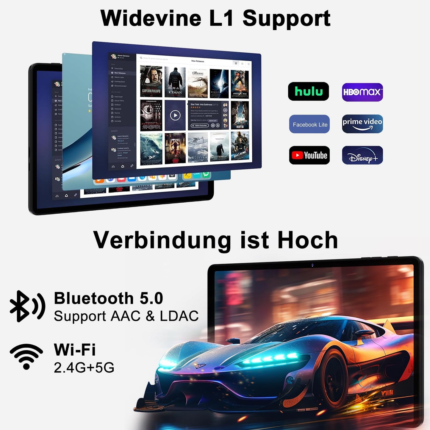 11-Zoll-Android-Tablet mit 24 GB RAM, 256 GB ROM, TF 1 TB, Octa-Core-Prozessor, GMS, 5G, WiFi 6 und Bluetooth 5.0 