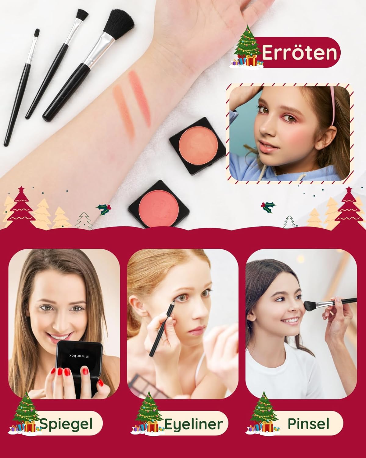 Gleamkid Adventskalender 2024 – Hochwertiger Weihnachtskalender mit 24 Beauty-Momenten und Make-up 