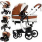 Reenborn 3-in-1 Kinderwagen, Buggy mit zwei umkehrbaren Schiebemodi, Kinderwagen mit Gestell aus Aluminiumlegierung, Babywagen, 3-in-1 Komplettset mit Ein-Klick-Faltmechanismus 