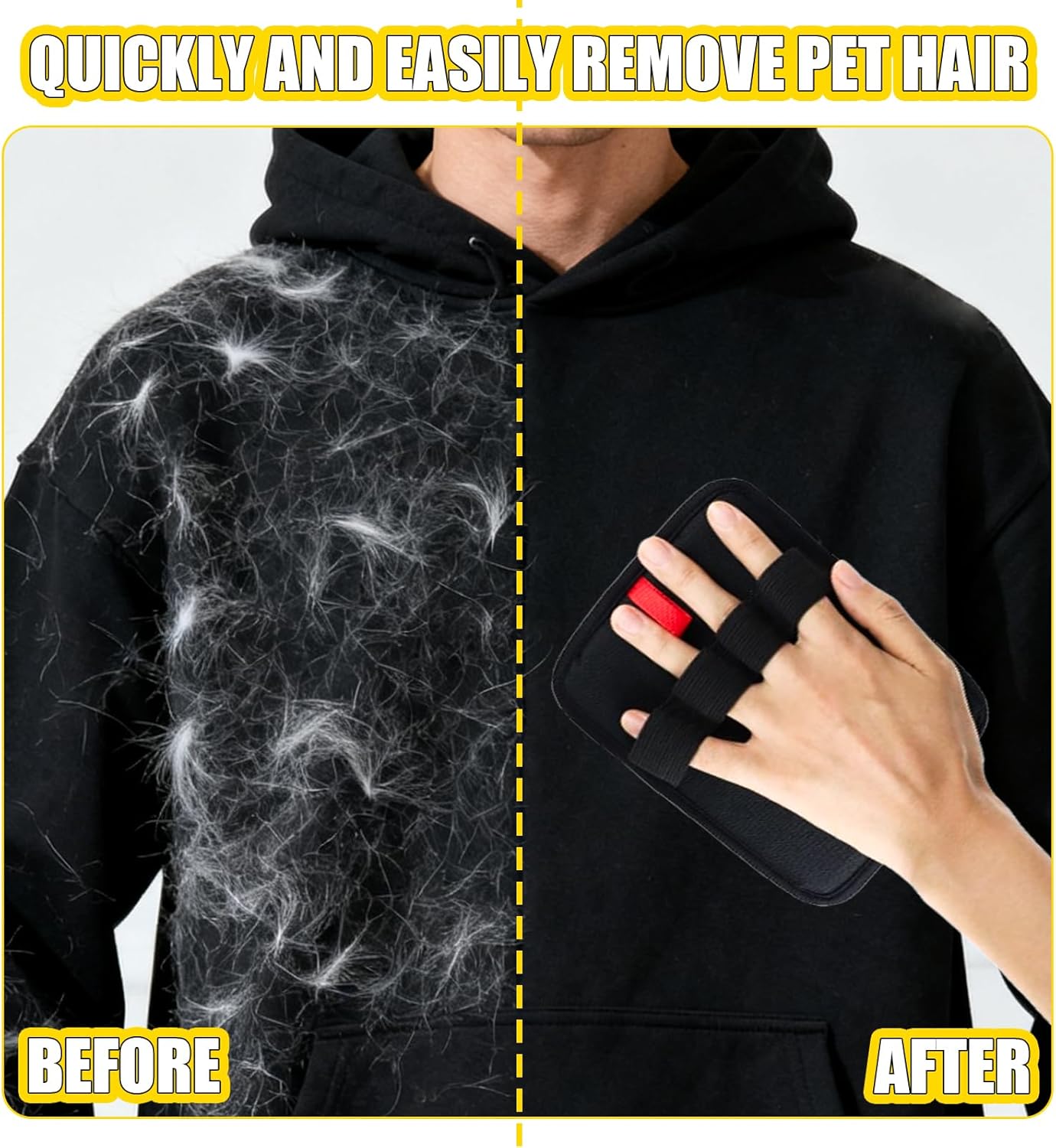 Handschuh, 3 Stück Fell Magnet Handschuh, Haarentfernungshandschuh für Katzen &amp; Hunde 