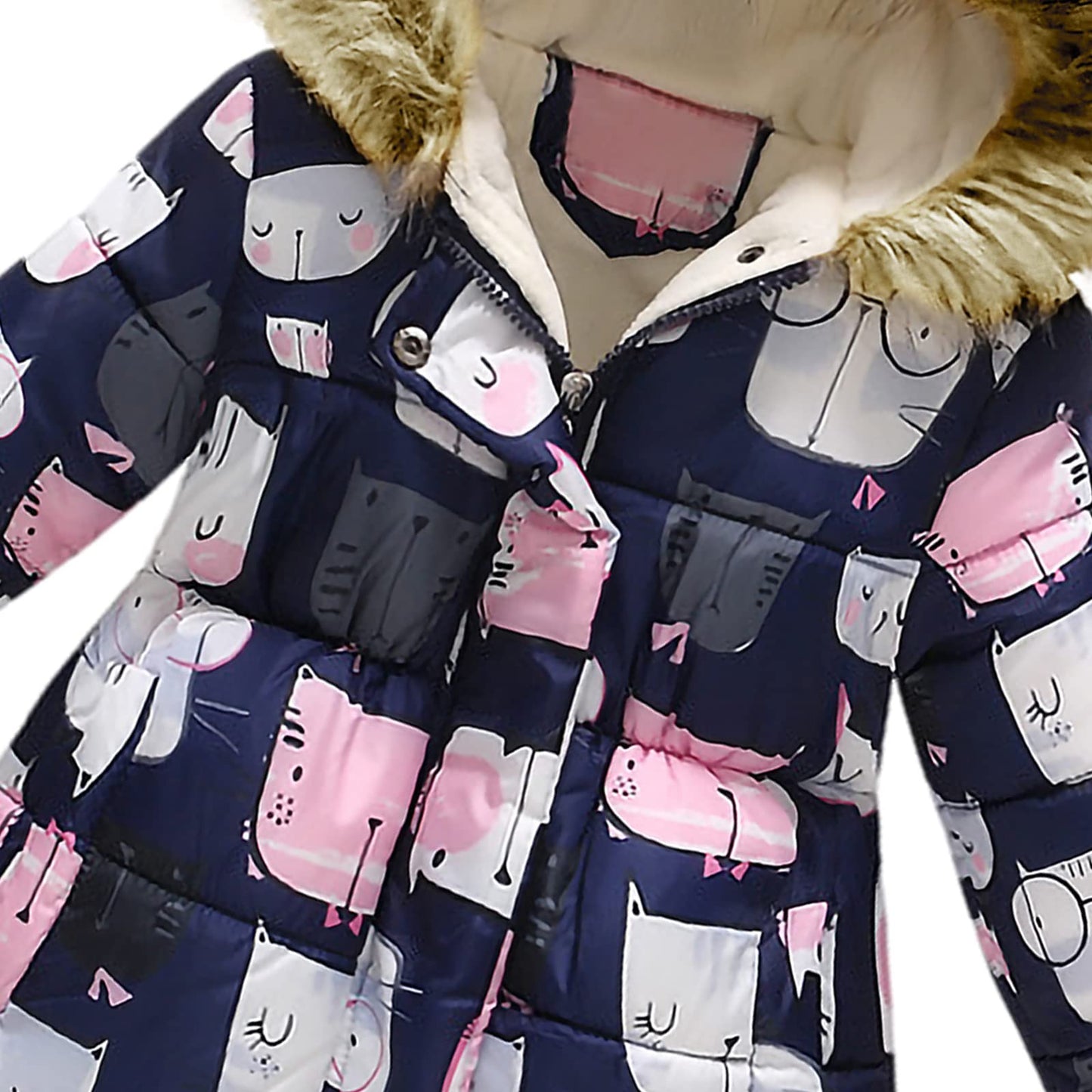 Winter Jacket Girls' Floral Warm Winter Coat Children's Jacket