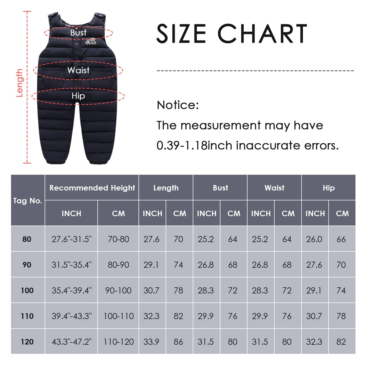 SEAUR Baby Down Trousers Lightweight Warm Snow, Windproof Ski Trousers