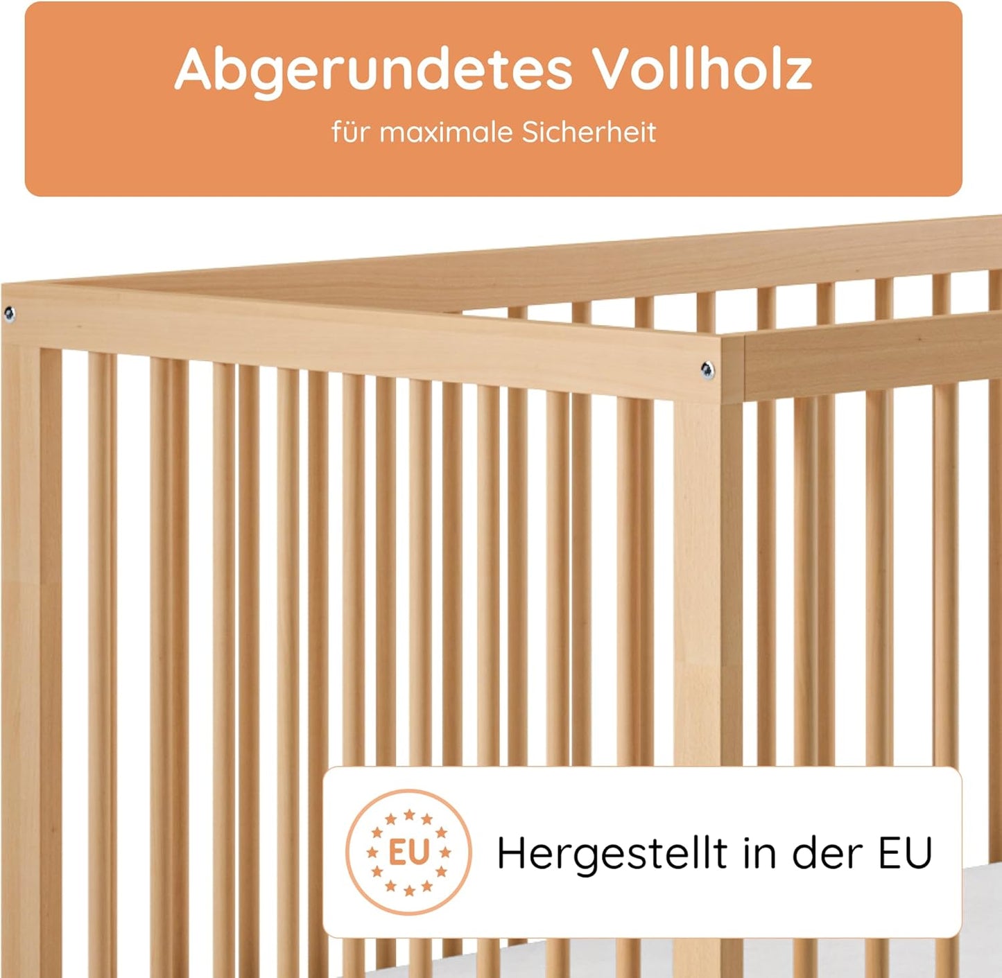 Kids Collective Babybett 60x120 | 70x140 cm, höhenverstellbar 