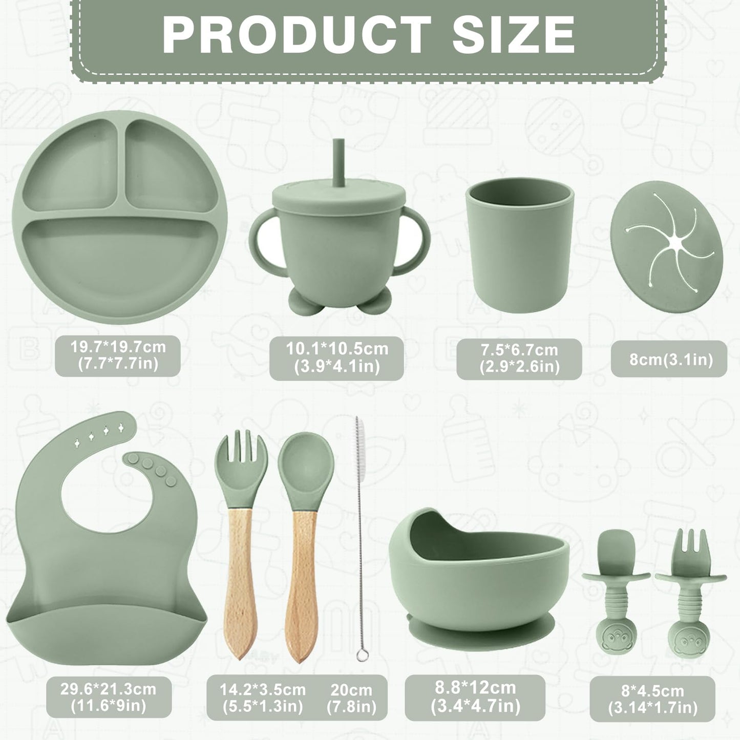 Ensemble de vaisselle pour bébé, ensemble de 12 couverts pour enfants, cuillère pour bébé, tasse à boire 