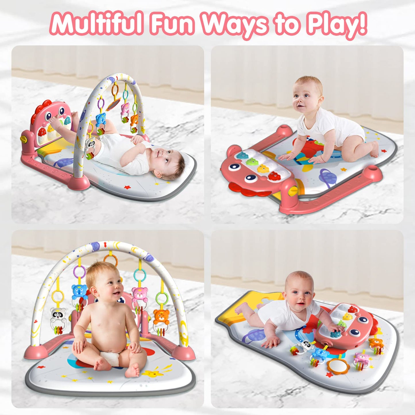 Eners Baby Spielbogen Baby Spieldecke mit Musik &amp; Lichtern 