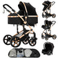 Reenborn 3-in-1 Kinderwagen, Buggy mit zwei umkehrbaren Schiebemodi, Kinderwagen mit Gestell aus Aluminiumlegierung, Babywagen, 3-in-1 Komplettset mit Ein-Klick-Faltmechanismus 