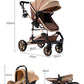 Reenborn 3-in-1 Kinderwagen, Buggy mit zwei umkehrbaren Schiebemodi, Kinderwagen mit Gestell aus Aluminiumlegierung, Babywagen, 3-in-1 Komplettset mit Ein-Klick-Faltmechanismus 