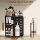 Auxmir Schminktisch Organizer mit 9 einstellbaren Stufen, Make Up Organizer 360° Drehbar, Extra Größer Kosmetik Hautpflege Organisieren 