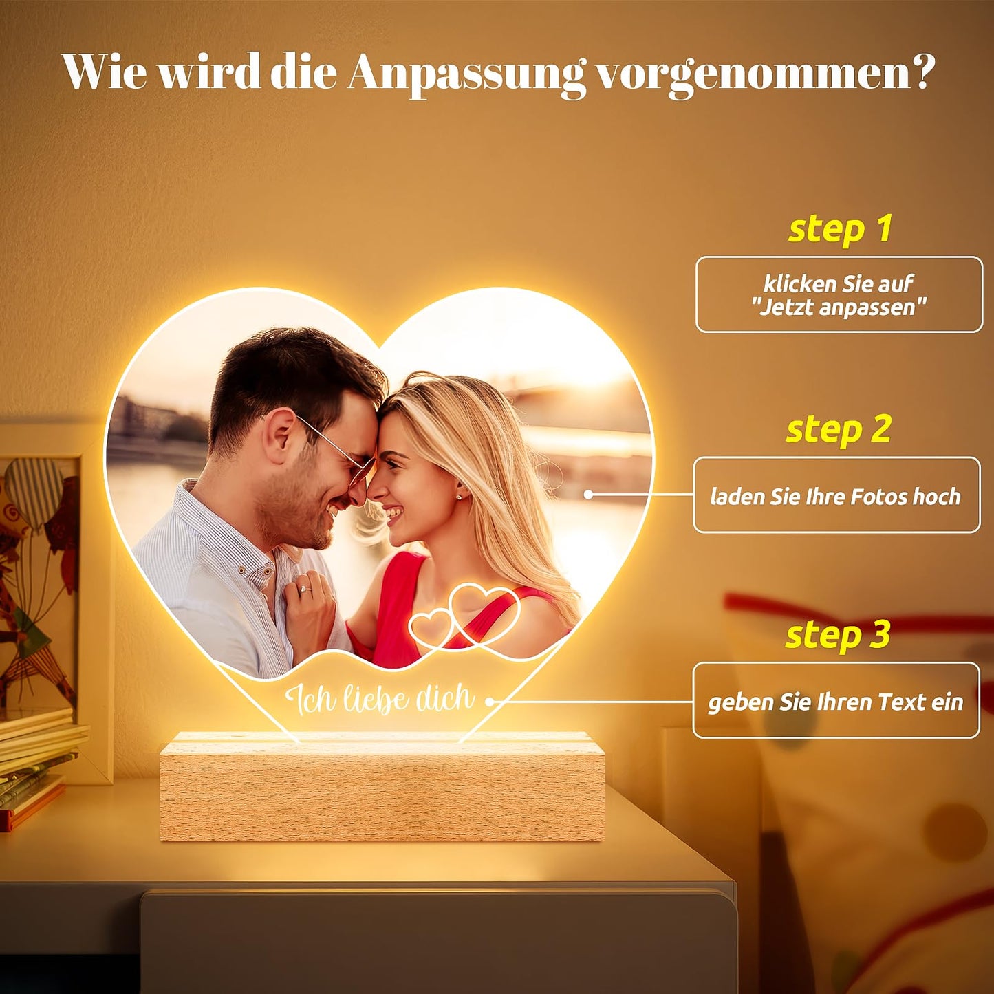 Cadeaux de Noël personnalisés pour femmes et hommes, cadre photo avec photo, cadeaux photo