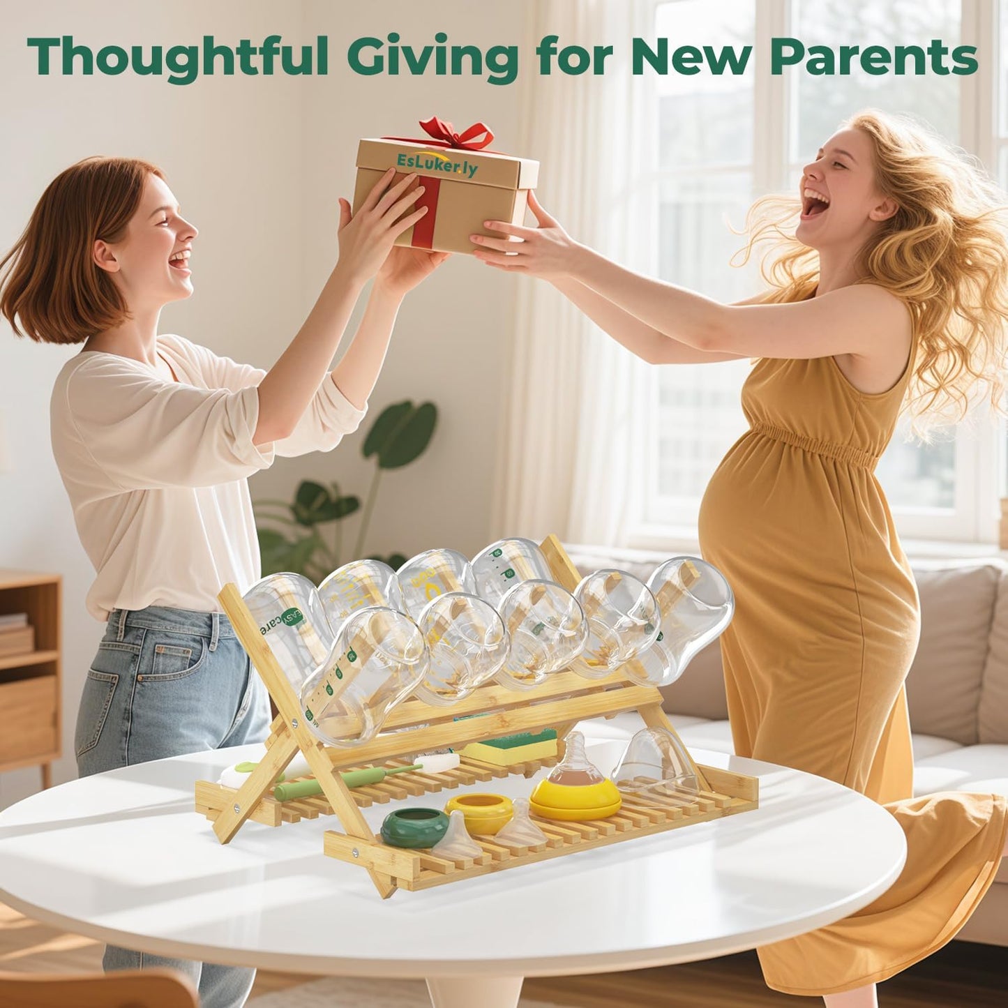 Baby Flaschentrockner Halter Ständer Abtropfgestell, support de séchage de biberons en bambou 