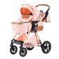 Shineey 3-in-1 Kinderwagen, Buggy, faltbarer Kinderwagen-Satz, Kombi-Kinderwagen 3-in-1 mit großer, komfortabler Babywanne, Gestell aus Aluminiumlegierung 