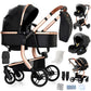 Reenborn 3-in-1 Kinderwagen, Buggy mit zwei umkehrbaren Schiebemodi, Kinderwagen mit Gestell aus Aluminiumlegierung, Babywagen, 3-in-1 Komplettset mit Ein-Klick-Faltmechanismus 