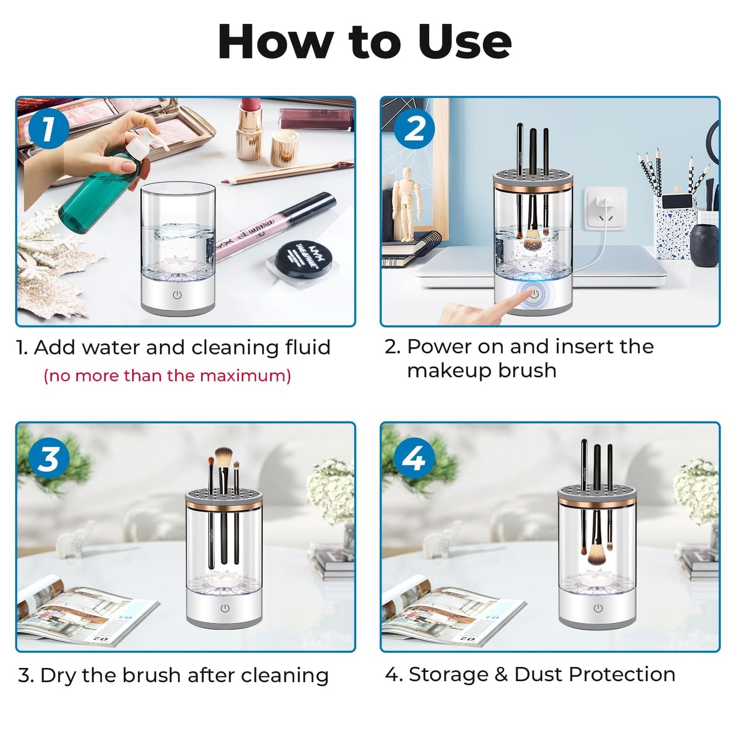 Make-Up Brush Cleaner for Quick Colour Changing, Easy to Clean