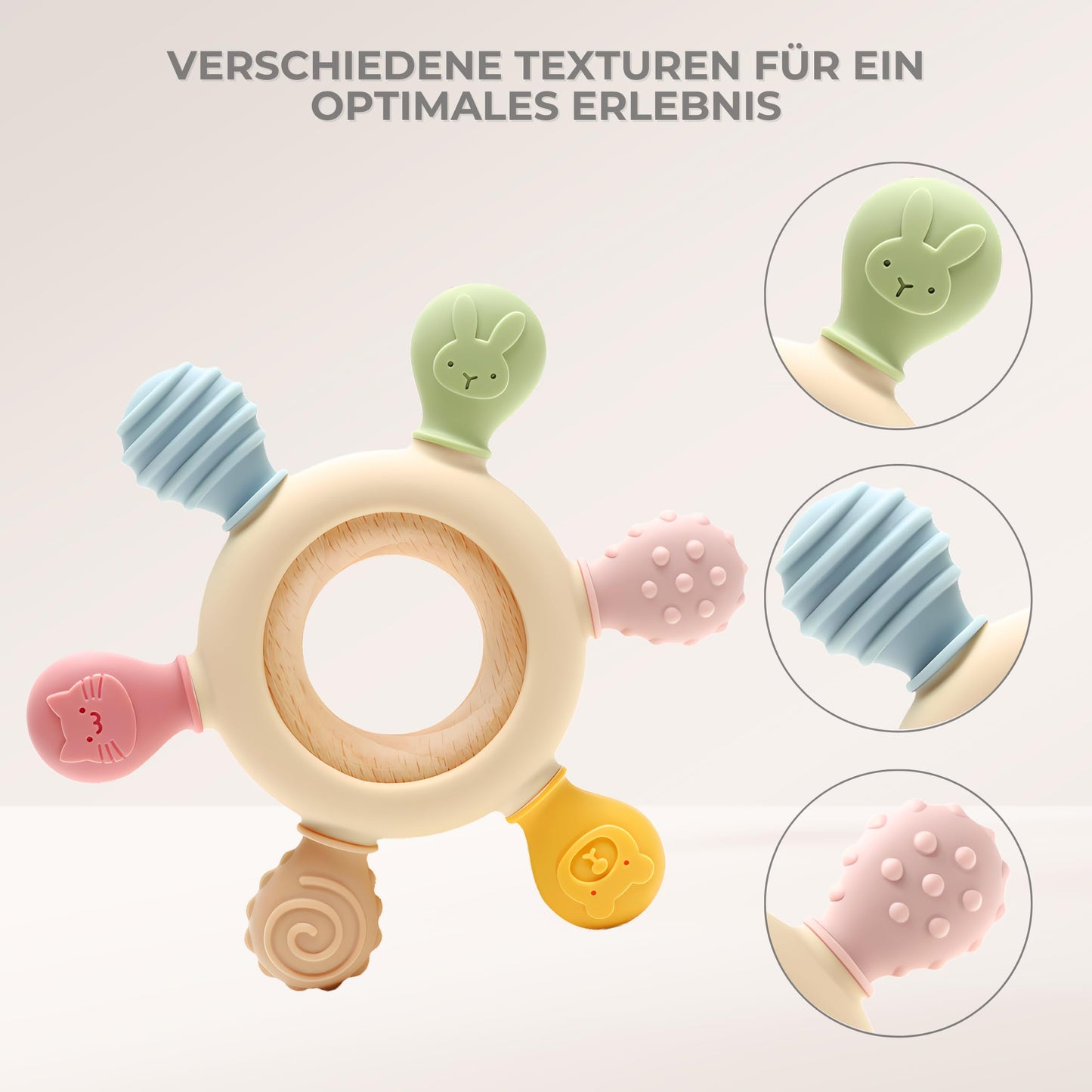 Beißring für Babys – Beißspielzeug – Zahnungshilfe 