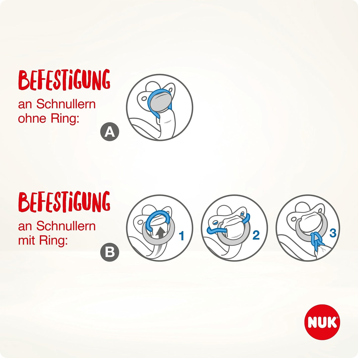 NUK Disney Winnie Puuh Schnullerband &amp; Clip | Für alle Schnuller mit und ohne Ring 