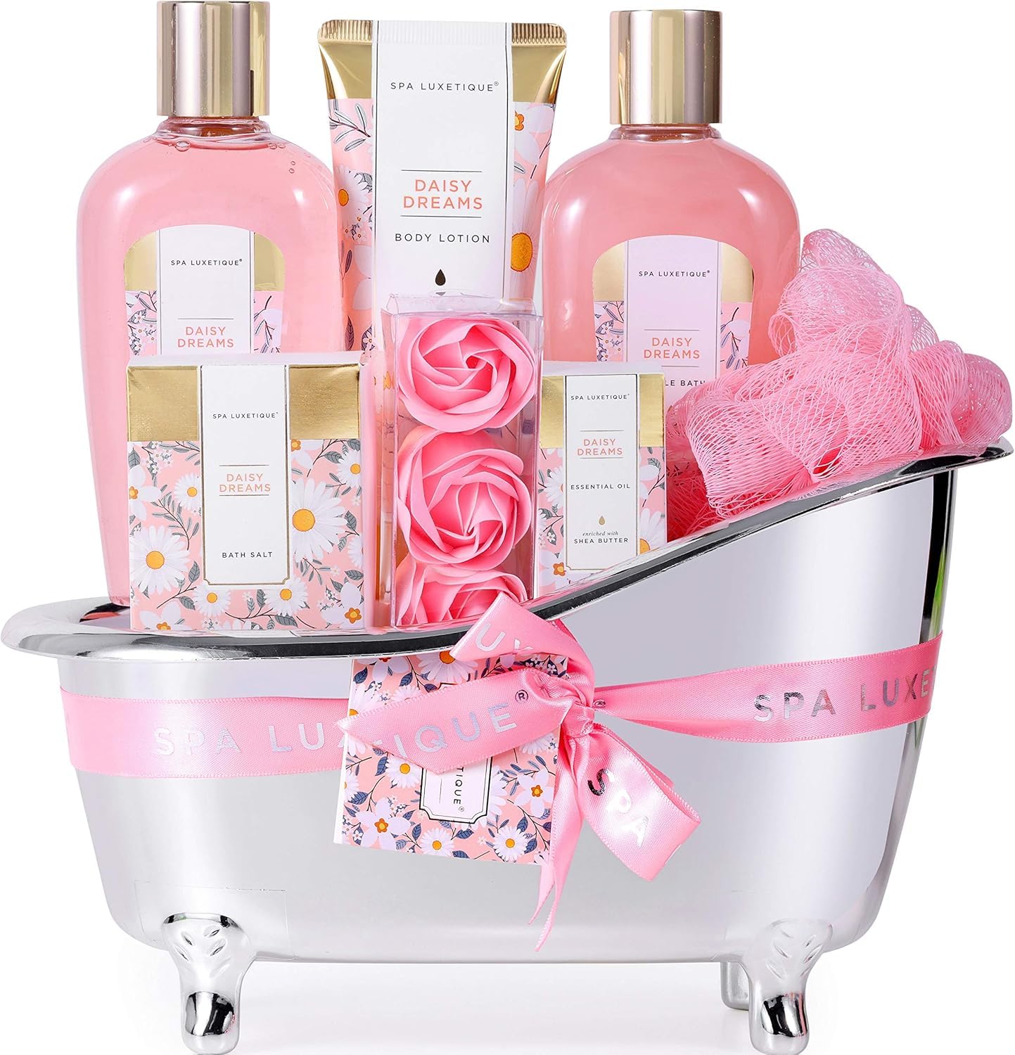 SPA LUXETIQUE Wellness Set für Frauen - 8tlg Rosenduft Bade Geschenkset für Frauen 