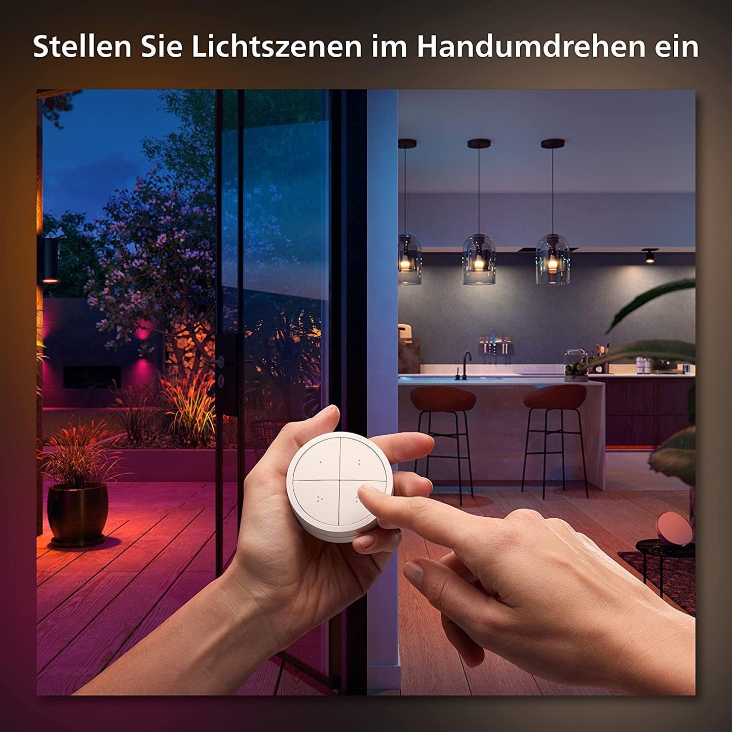 Philips Hue Dimmschalter für Hue Lichtsysteme, Smarter Dimmer zur Steuerung von Leuchten und Lichtszenen 