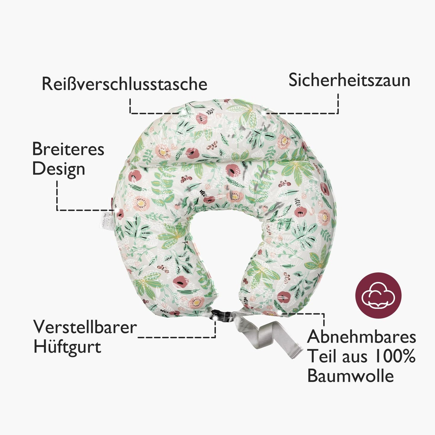Stillkissen, Stillkissen mit Sicherheitsrand – Ergonomisches Still- und Positionierungskissen 