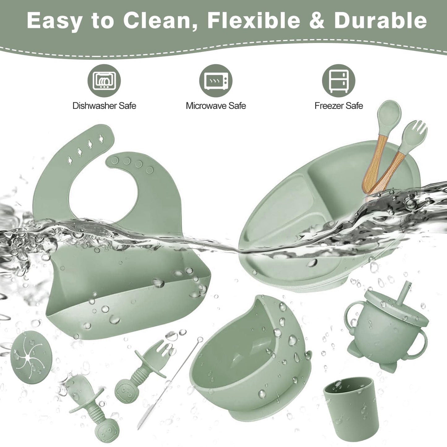 Ensemble de vaisselle pour bébé, ensemble de 12 couverts pour enfants, cuillère pour bébé, tasse à boire 