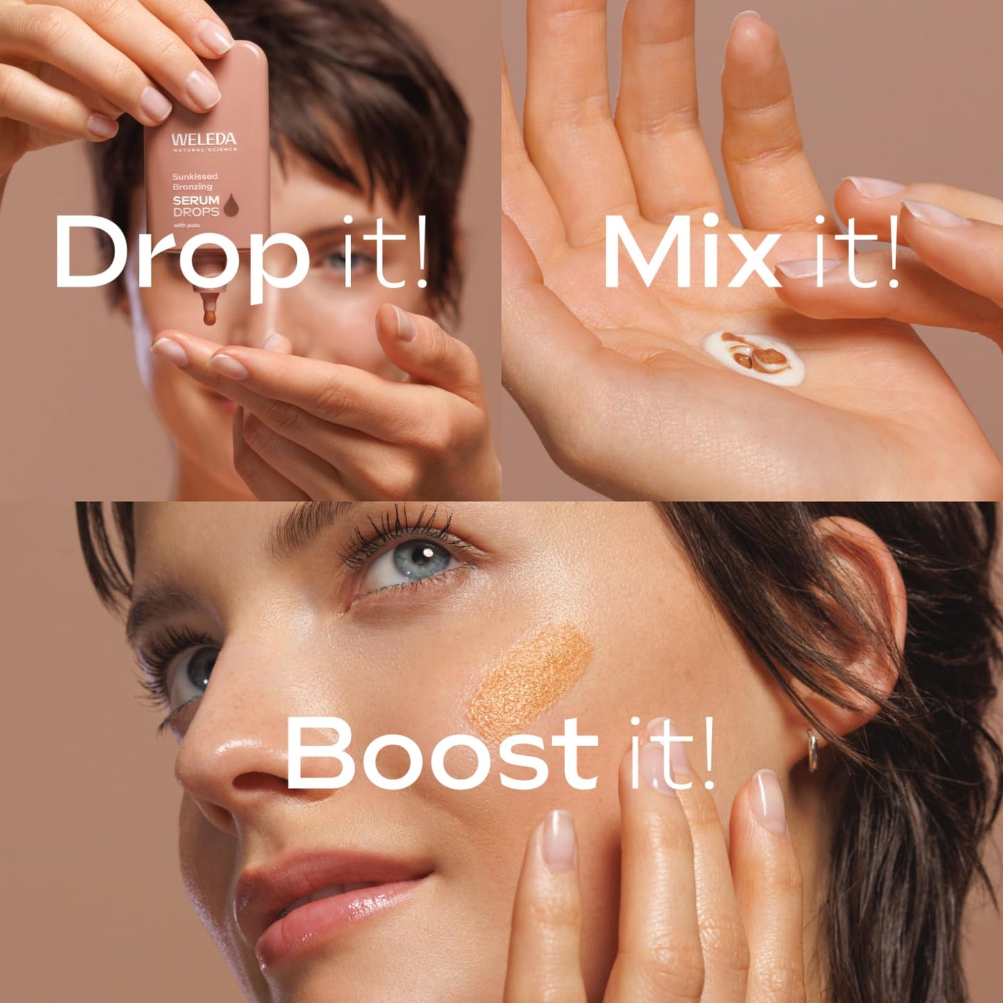 Weleda Organic Skin Food Glow Serum Drops – Natürliche Kosmetik-Booster-Tropfen mit Süßholz und lichtreflektierenden Pigmenten für einen strahlenden Teint und gegen Pigmentflecken 