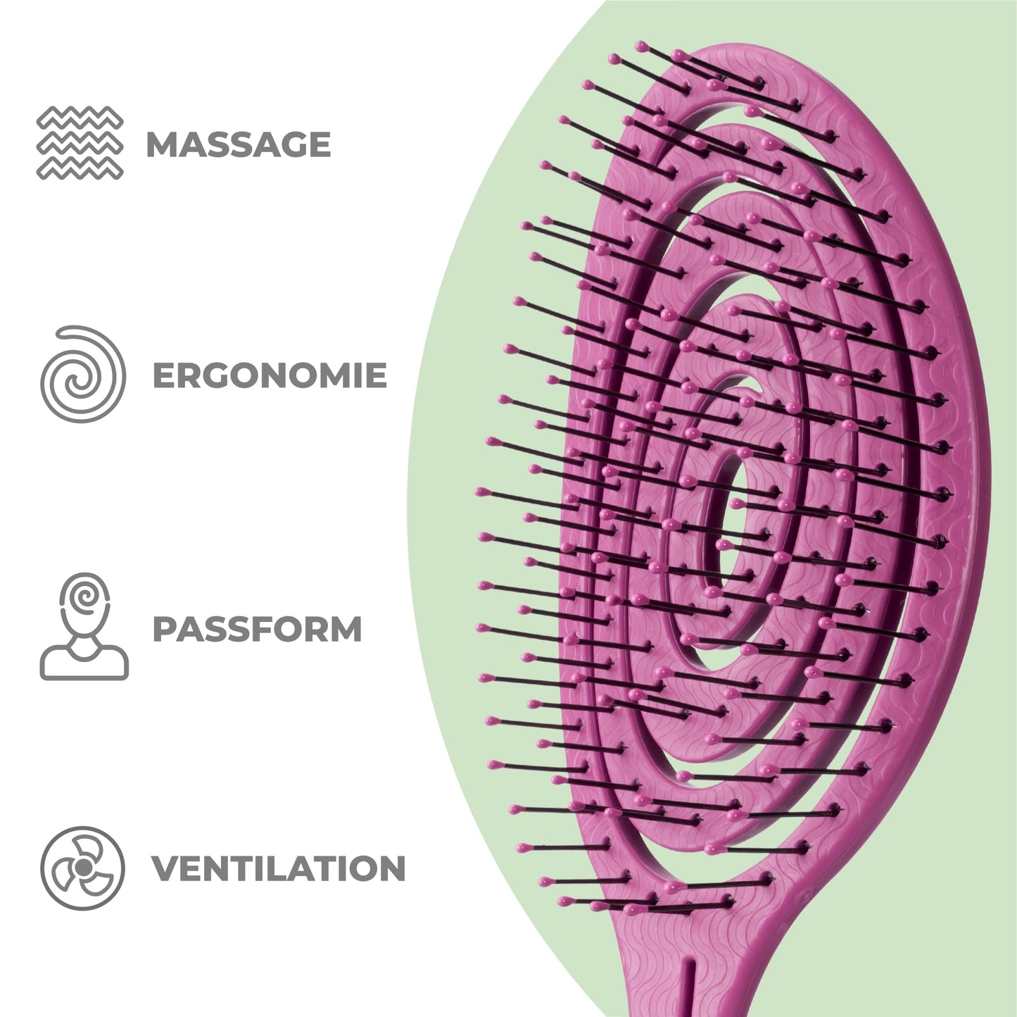 Ninabella Mini Haarbürste ohne Ziepen - Bürste für Reisen - Entwirrbürste für trockenes und nasses Haar - Detangler Bürste