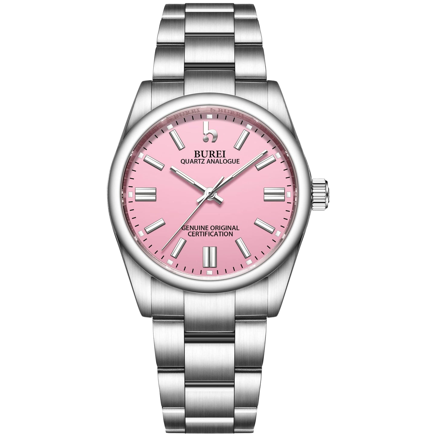 BUREI Women's Fashion Watch Analogue Quartz Steel Women Watch Business Dress